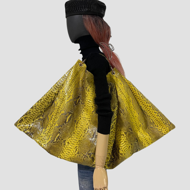 Python leather bag