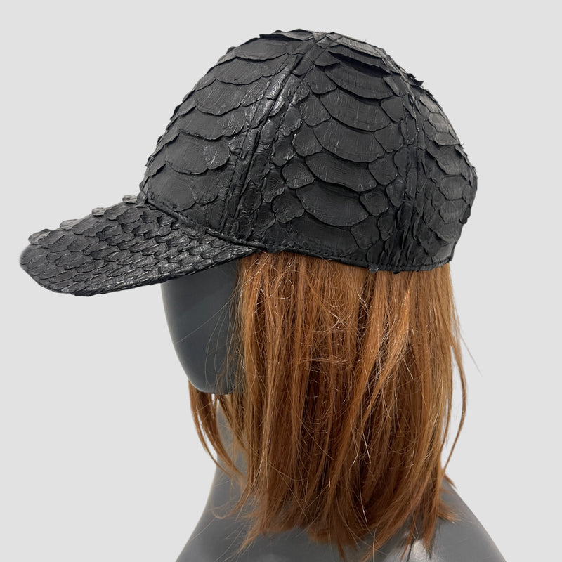 King python leather cap