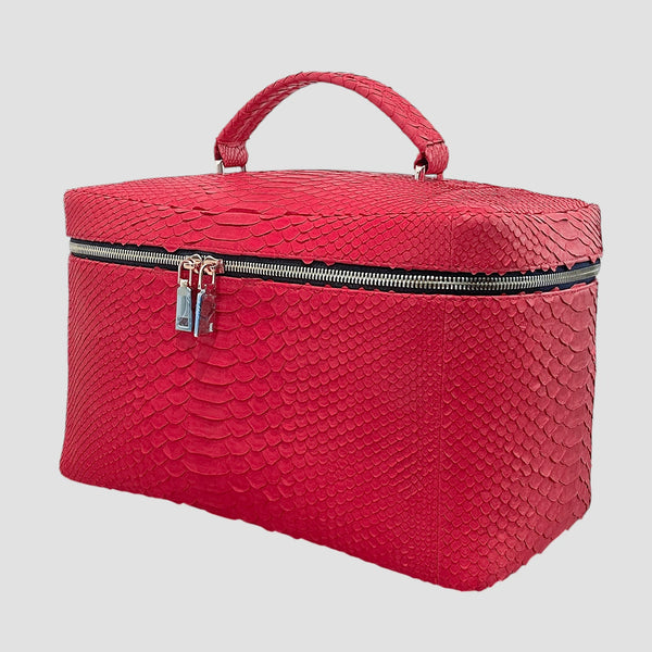 PYTHON LEATHER COSMETIC BAG