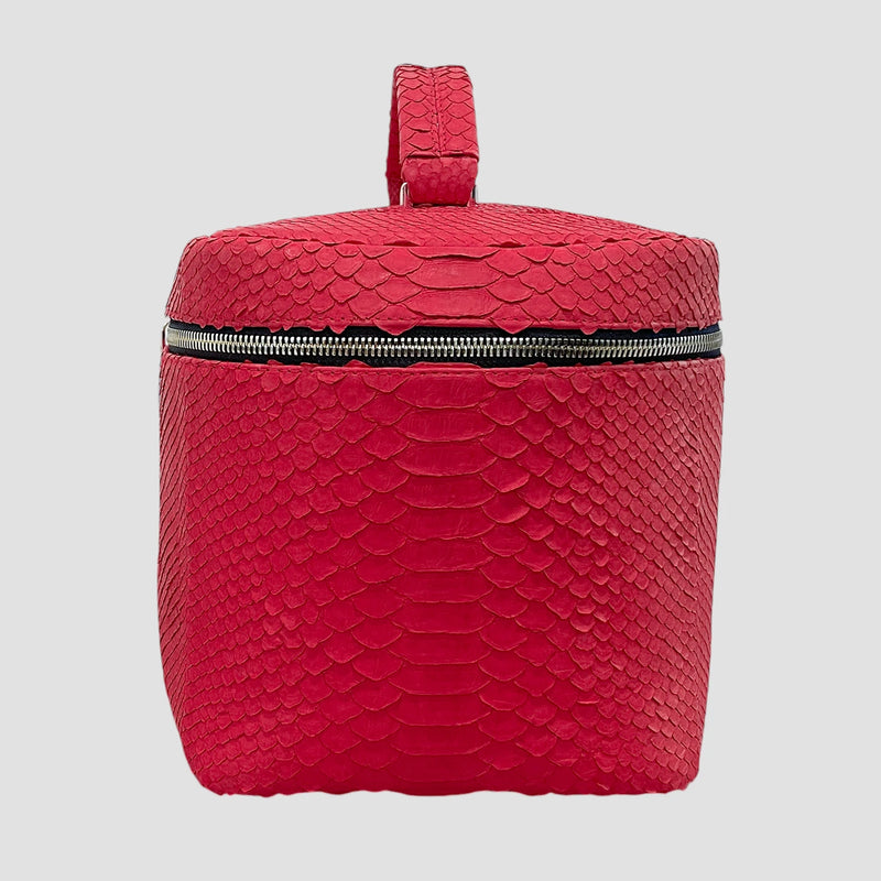 Python leather cosmetic bag