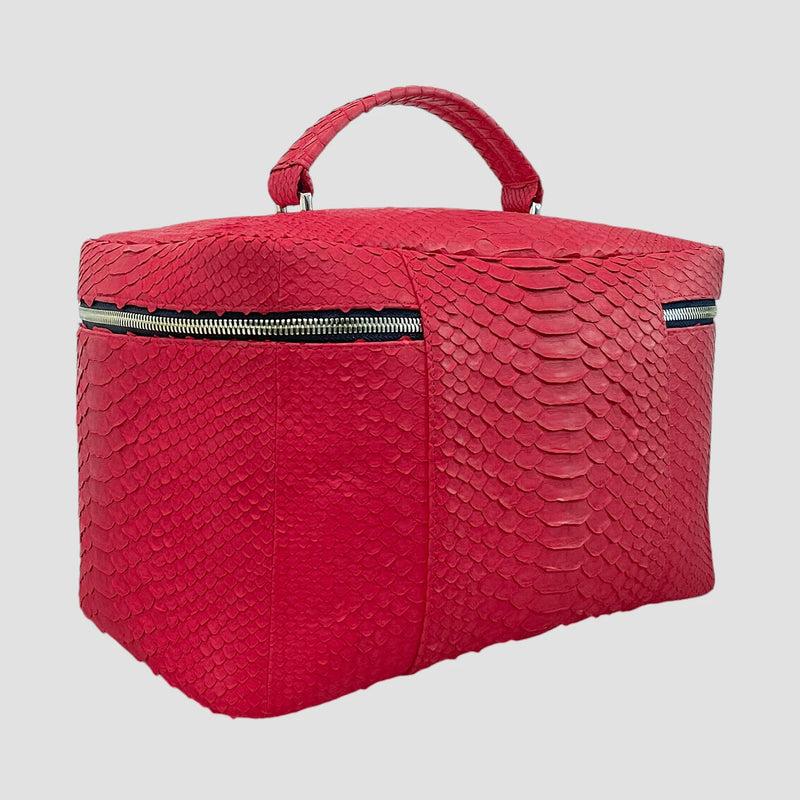 Python leather cosmetic bag