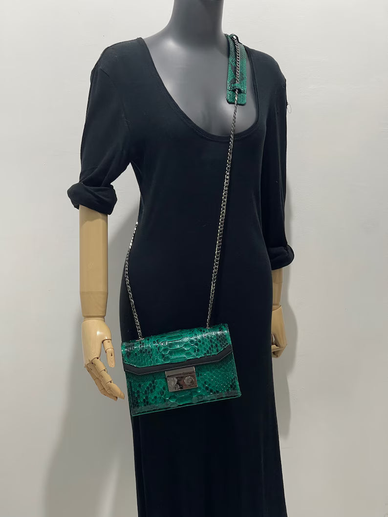 Python leather bag