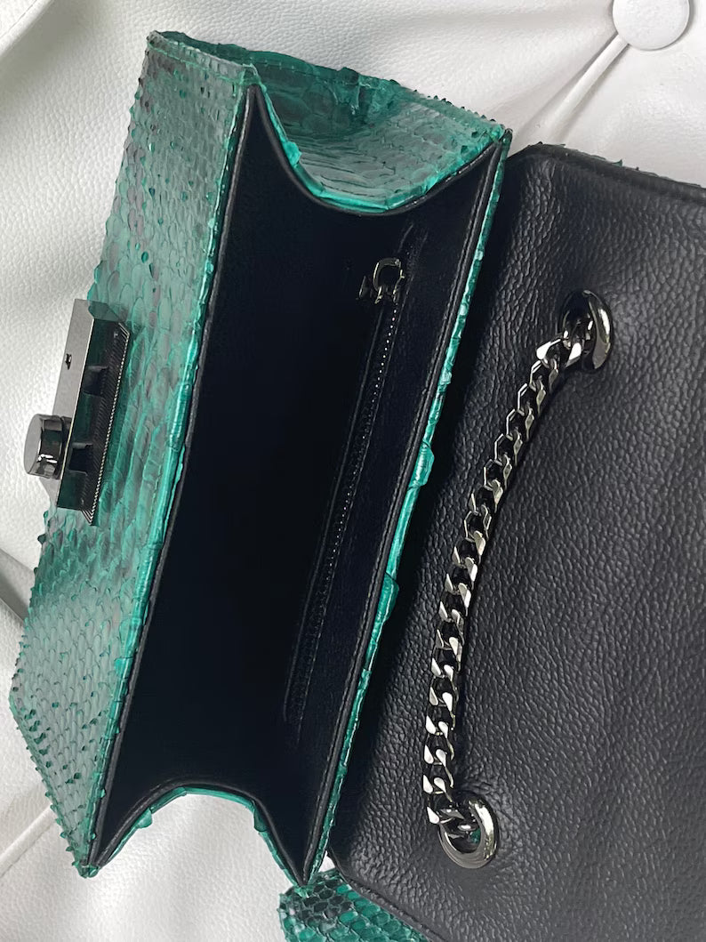 Python leather bag