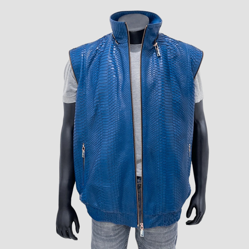 Python leather vest