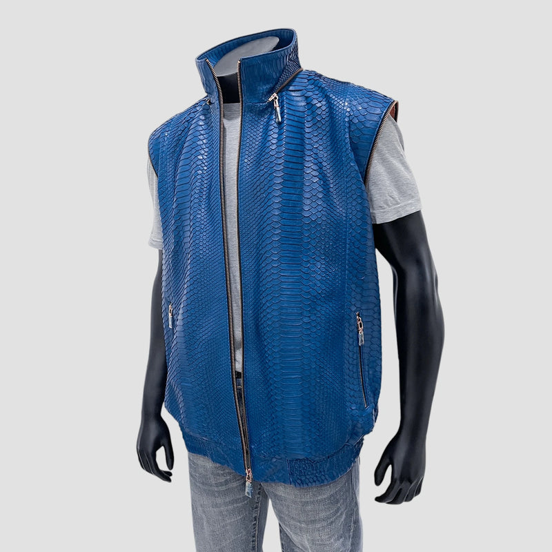 Python leather vest