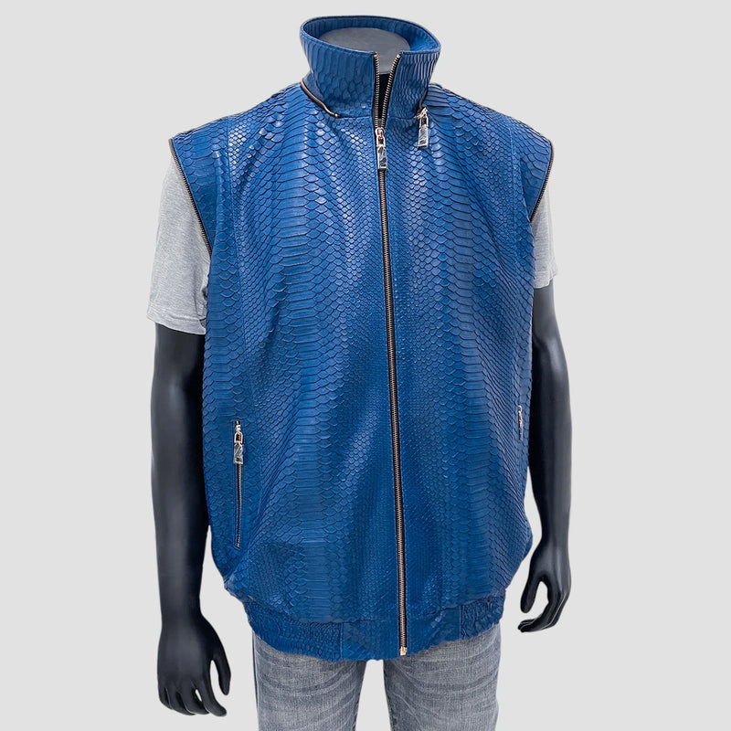 Python leather vest