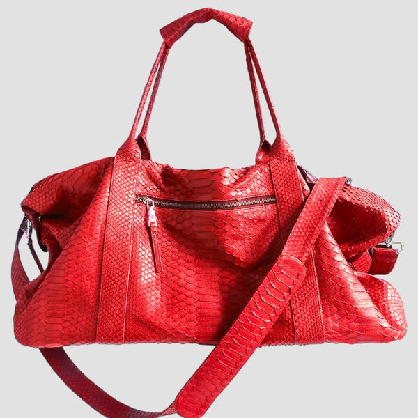 PYTHON LEATHER DUFFEL BAG
