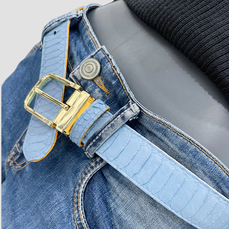 Python leather belt