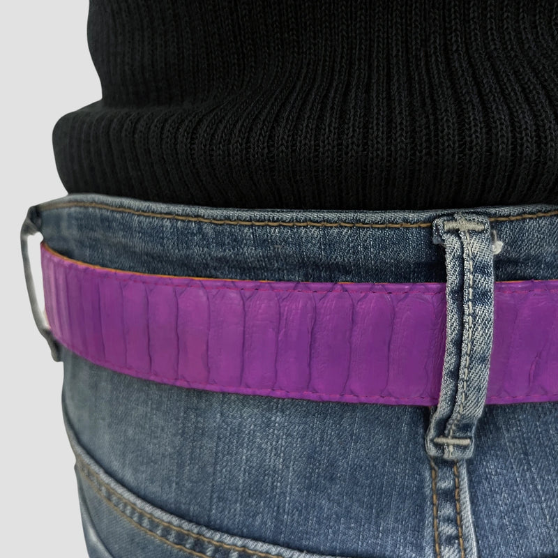 Python leather belt