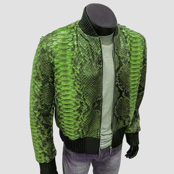 KING PYTHON LEATHER BOMBER JACKET