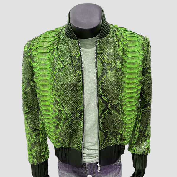 KING PYTHON LEATHER BOMBER JACKET