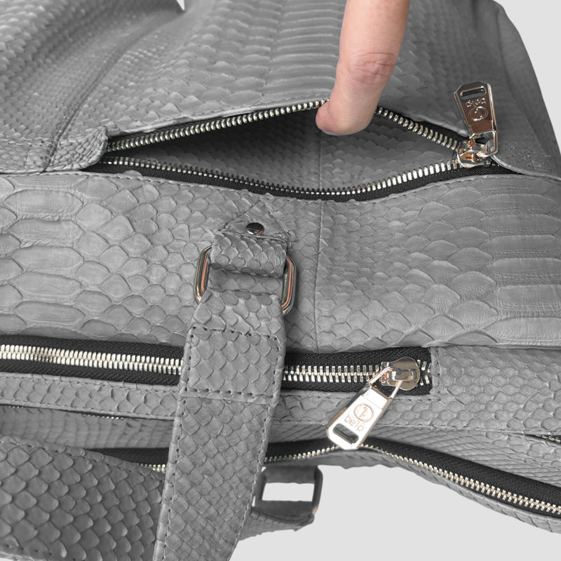Python leather briefcase