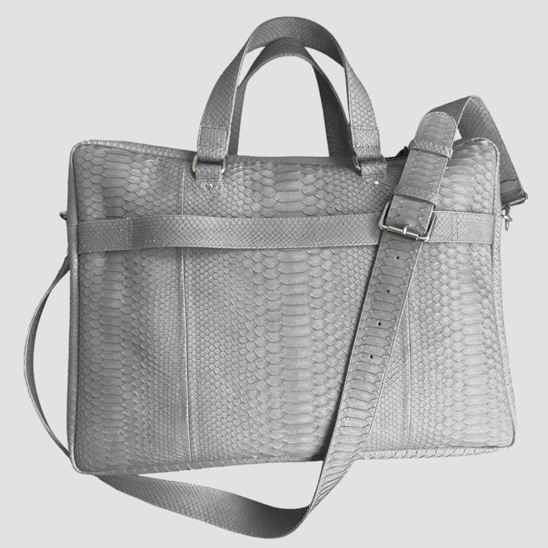 Python leather briefcase