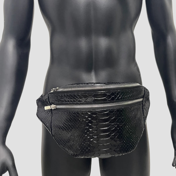 PYTHON LEATHER BELT BAG