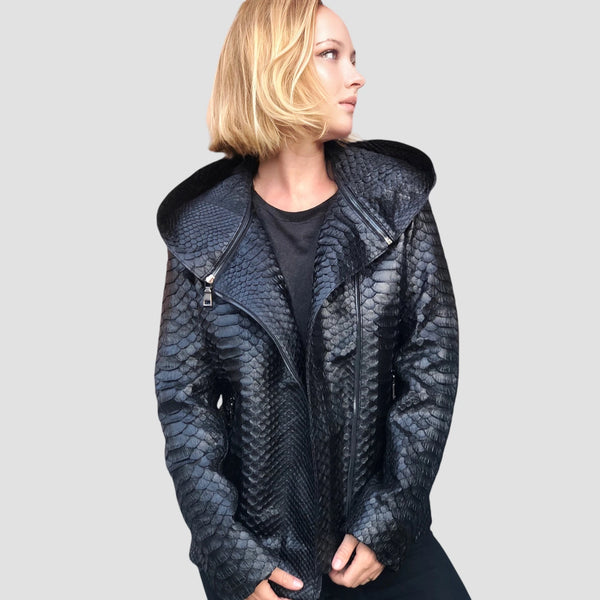 DRAGON PYTHON LEATHER JACKET