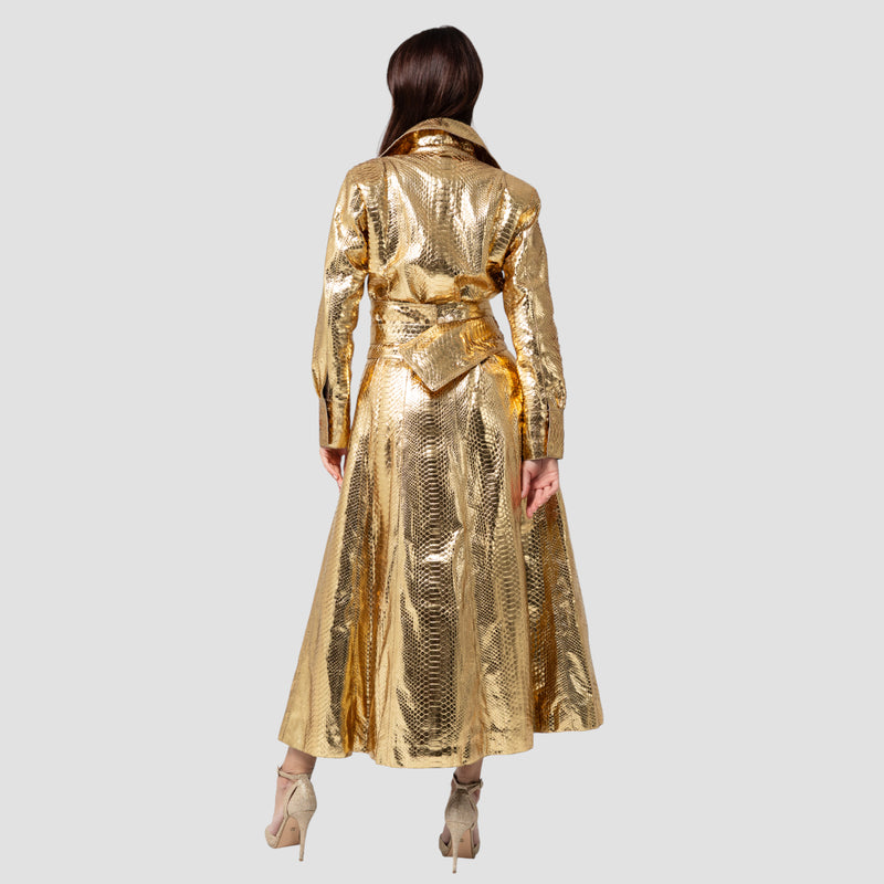 Python leather coat