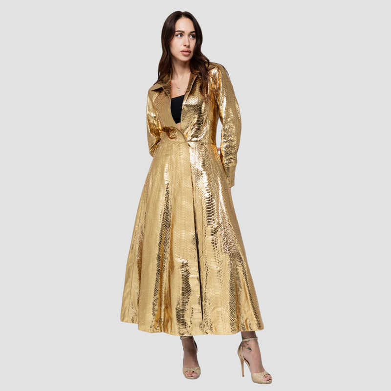 Python leather coat