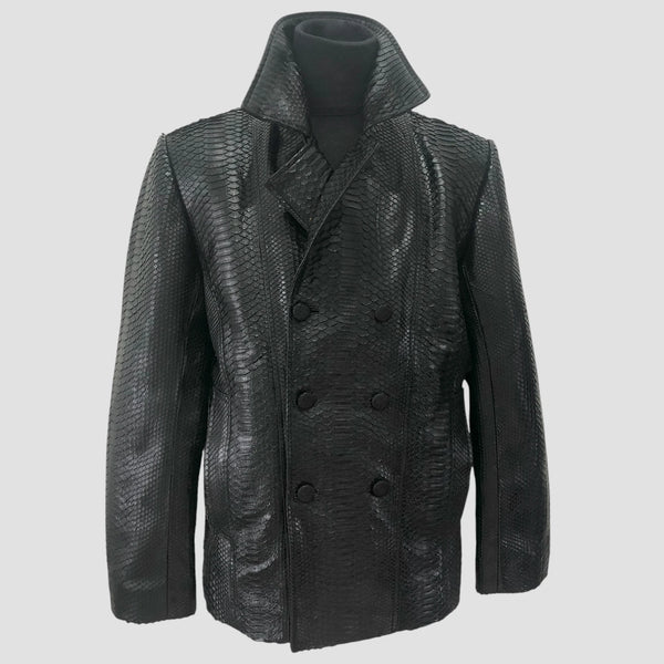 PYTHON LEATHER BLAZER JACKET