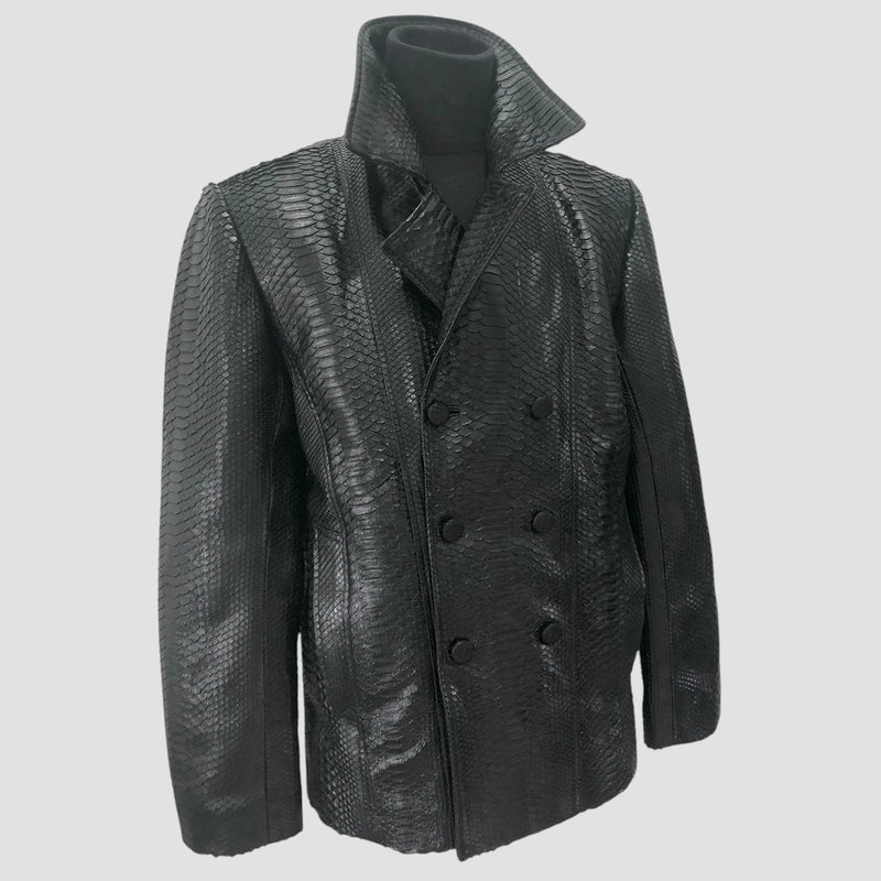 Python leather blazer jacket