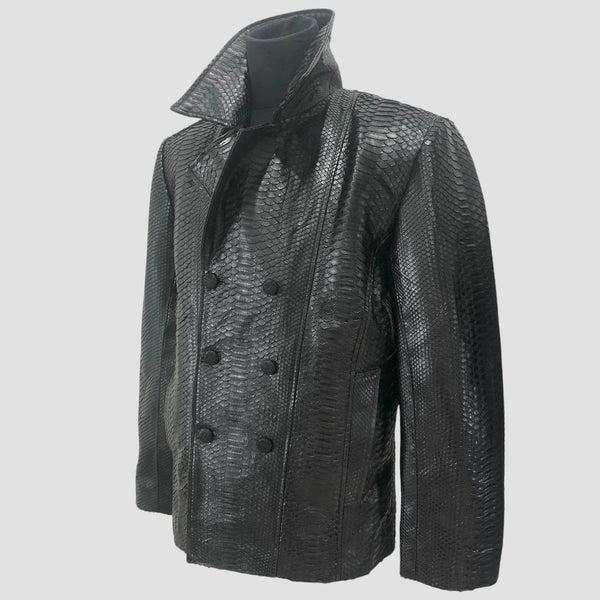 PYTHON LEATHER BLAZER JACKET
