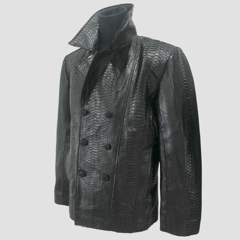 Python leather blazer jacket