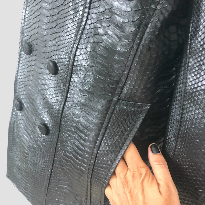 Python leather blazer jacket