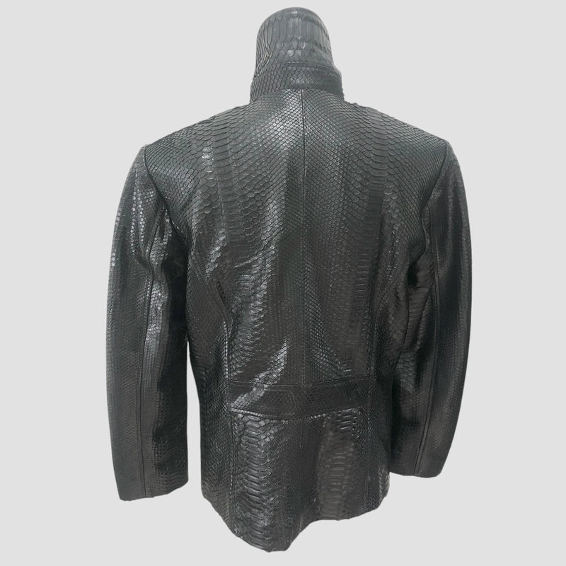 Python leather blazer jacket