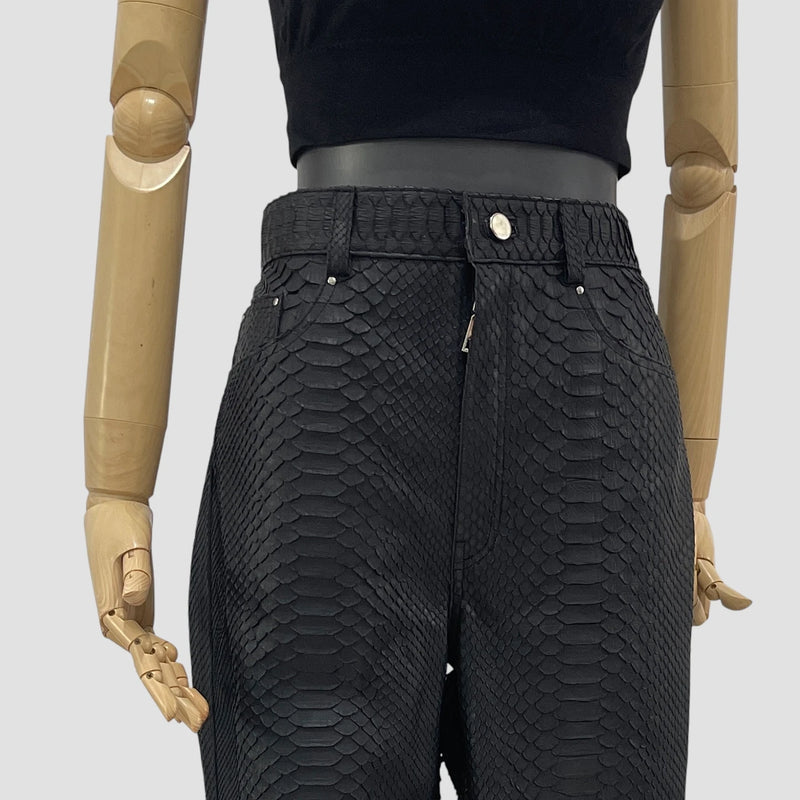 Python leather pants