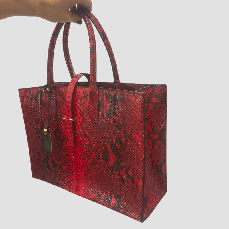 Python leather bag