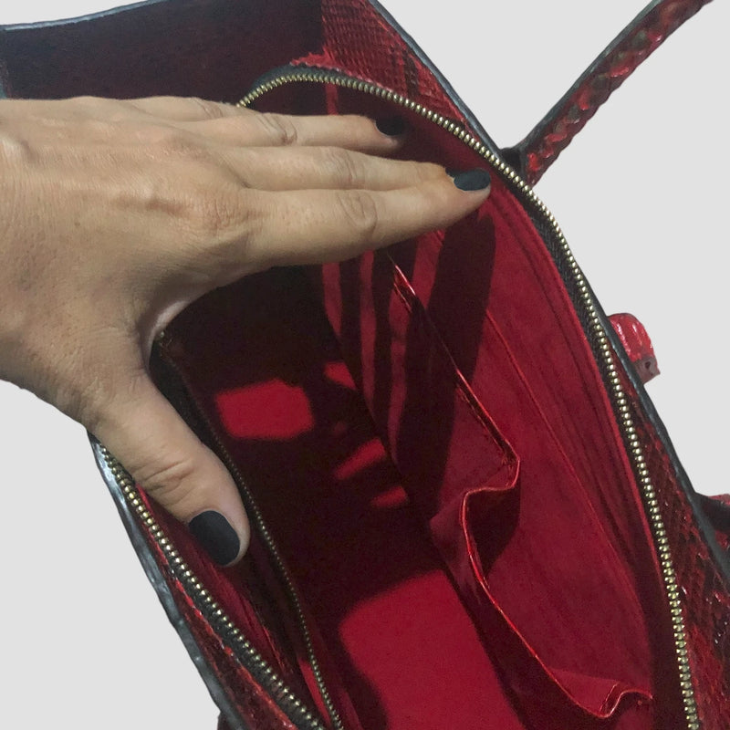 Python leather bag