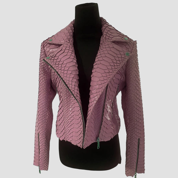 KING PYTHON LEATHER BIKER JACKET