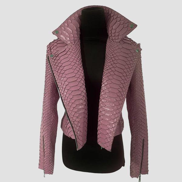 KING PYTHON LEATHER BIKER JACKET