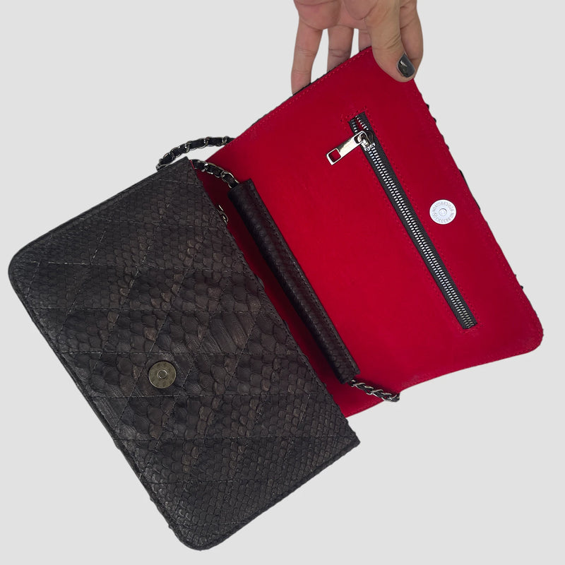 Python leather bag