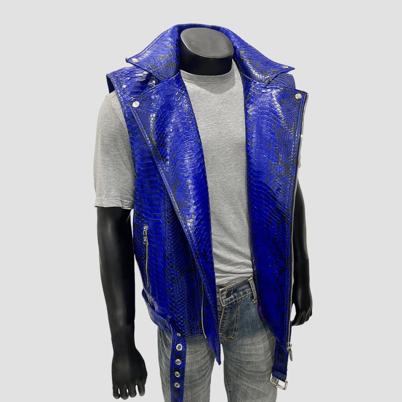 Python leather vest