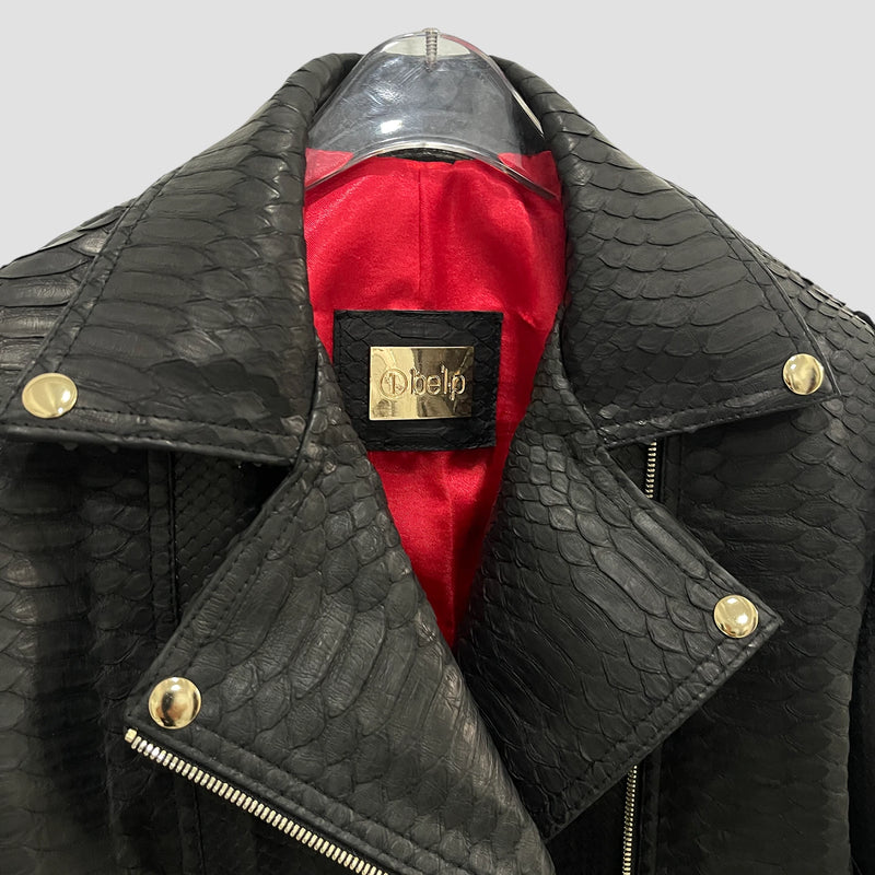 Python leather biker jacket
