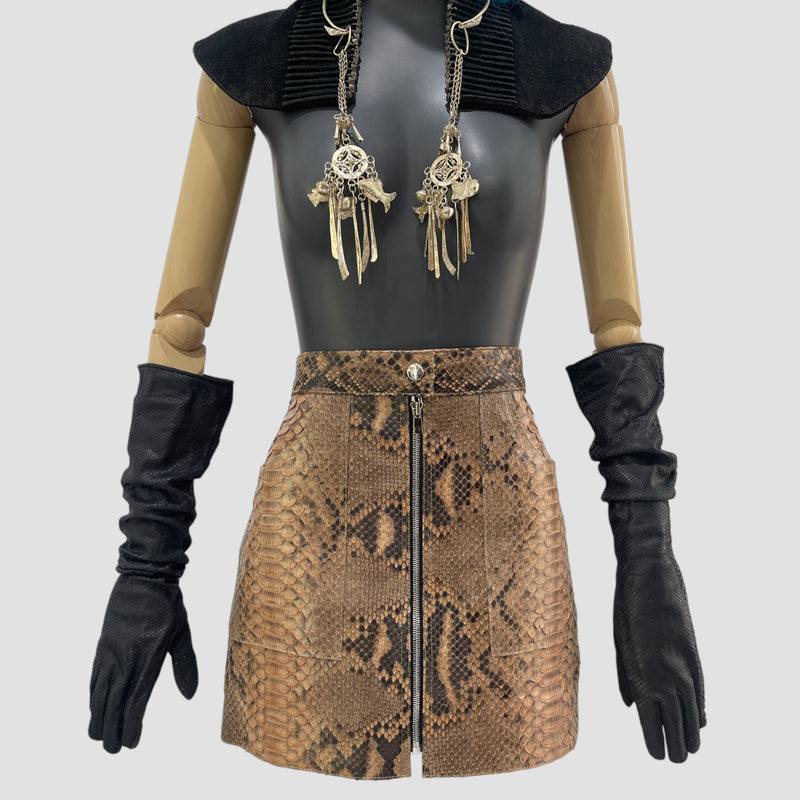 Python leather skirt