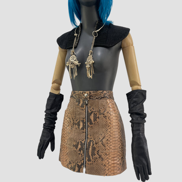 PYTHON LEATHER SKIRT