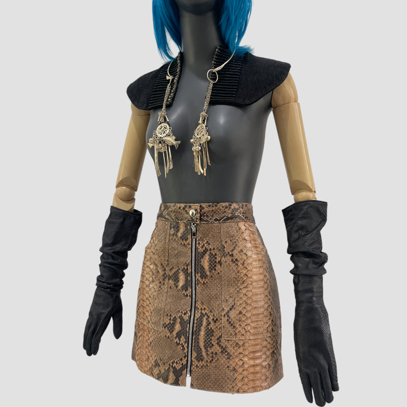 Python leather skirt