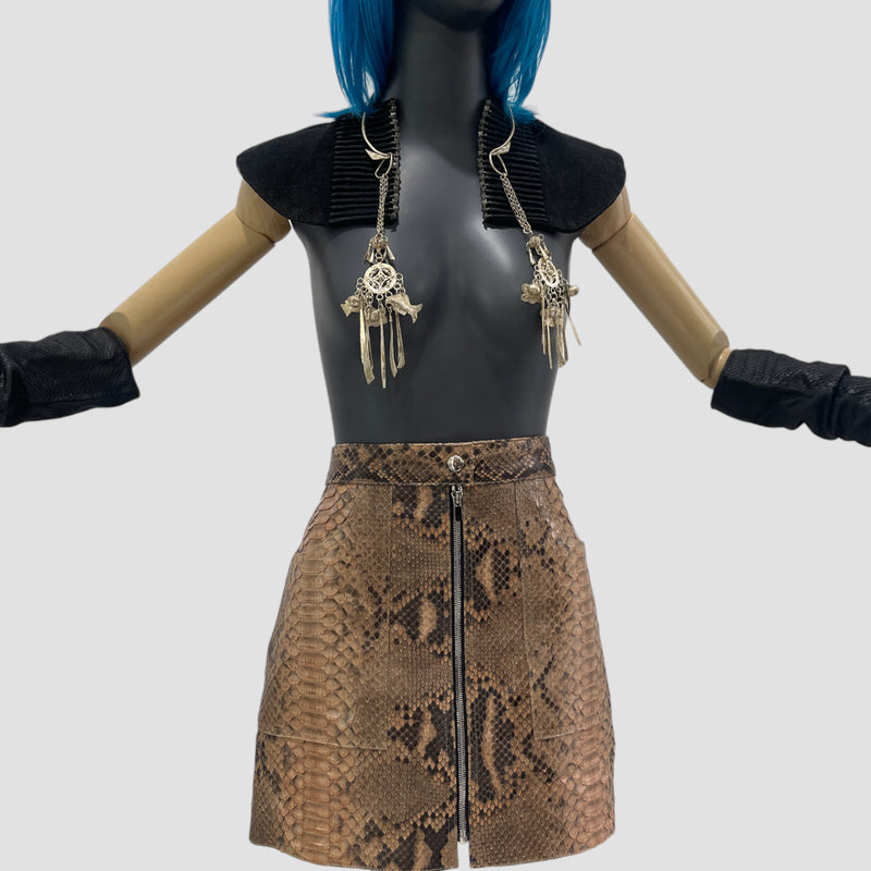 Python leather skirt