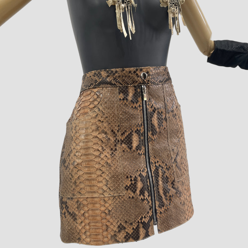 Python leather skirt