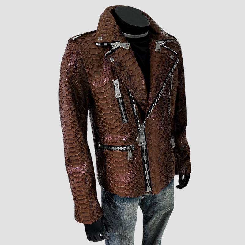 King python leather jacket back zippers