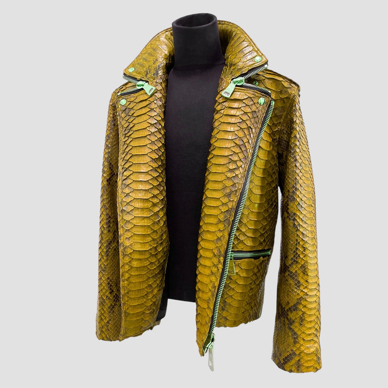 King python leather jacket back zippers