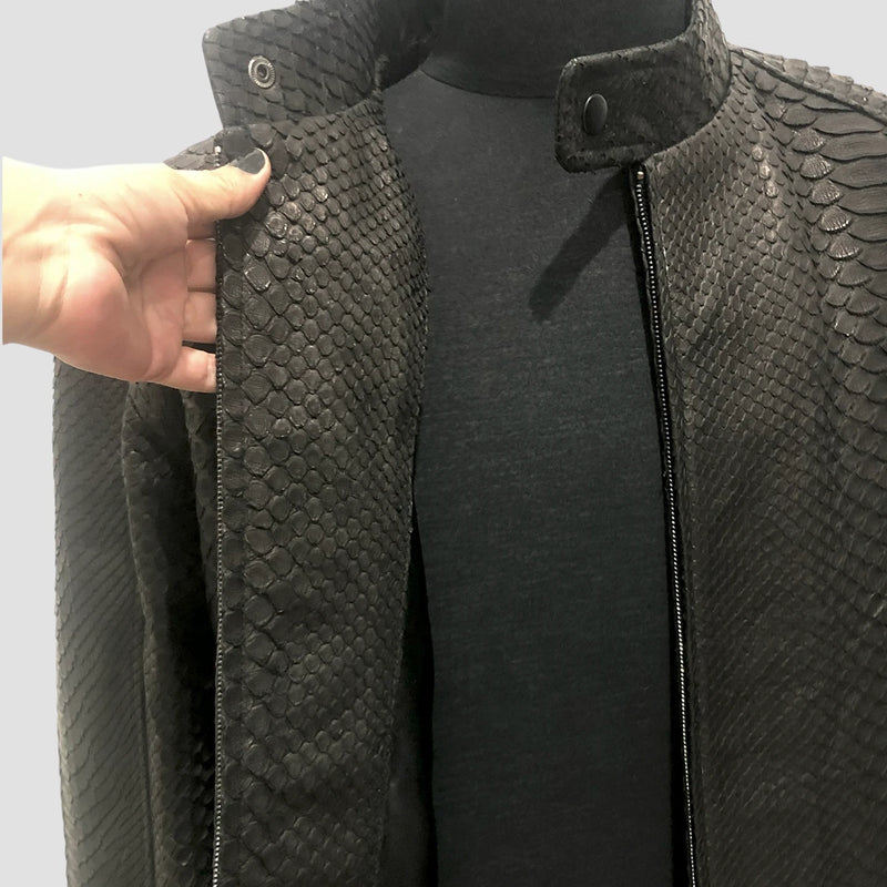 Python leather jacket