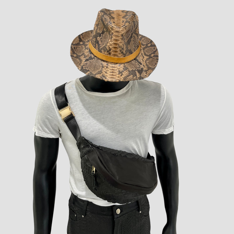 Python leather cowboy hat