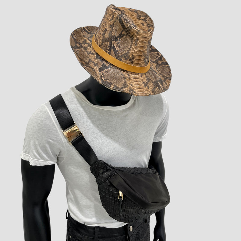 Python leather cowboy hat