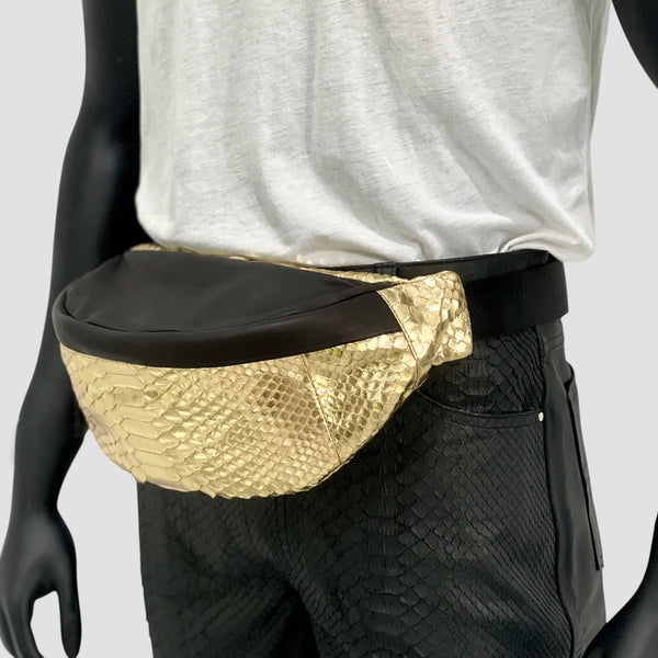PYTHON LEATHER BELT BAG