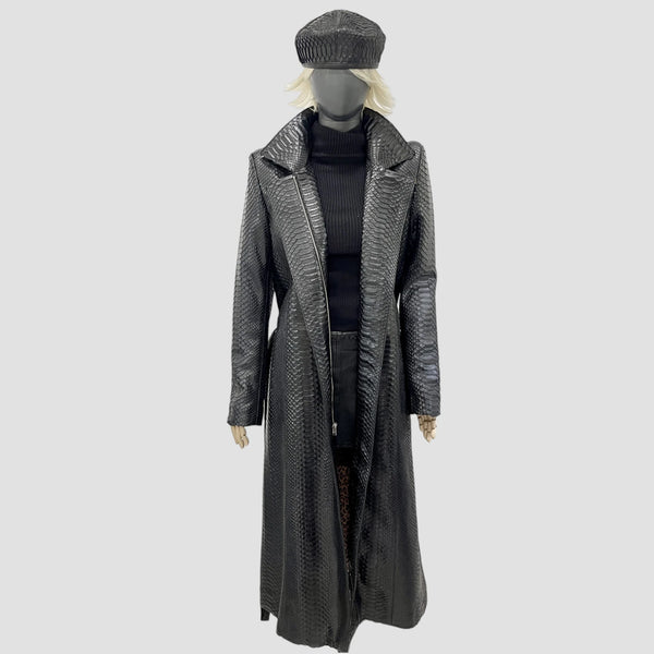 PYTHON LEATHER COAT