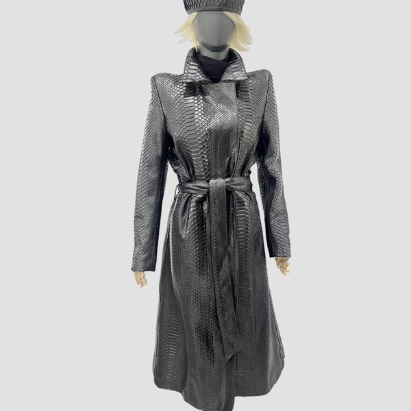 PYTHON LEATHER COAT