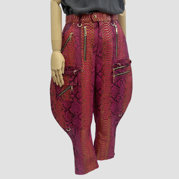 PYTHON LEATHER PANTS