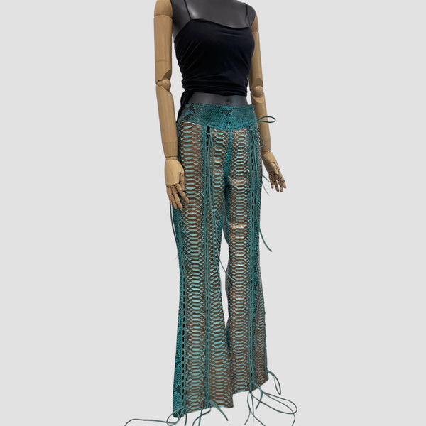 PYTHON LEATHER PANTS